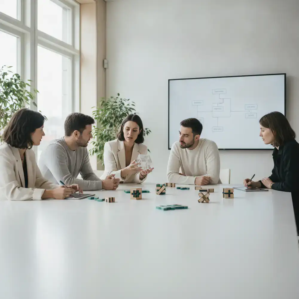 TicTac Logic game development team discussing logic puzzle mechanics